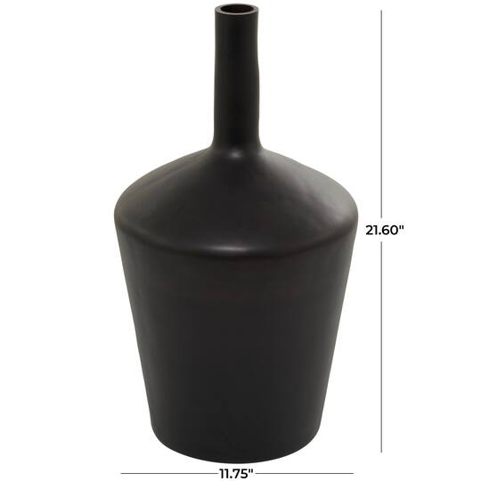 Black Glass Vase 12" x 12" x 22"